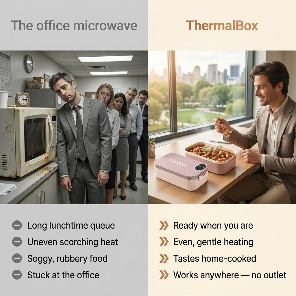 ThermalBox compared with the office microwave