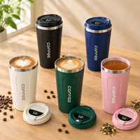 Smart Insulated Coffee Cup in all five colours with coffee and tea